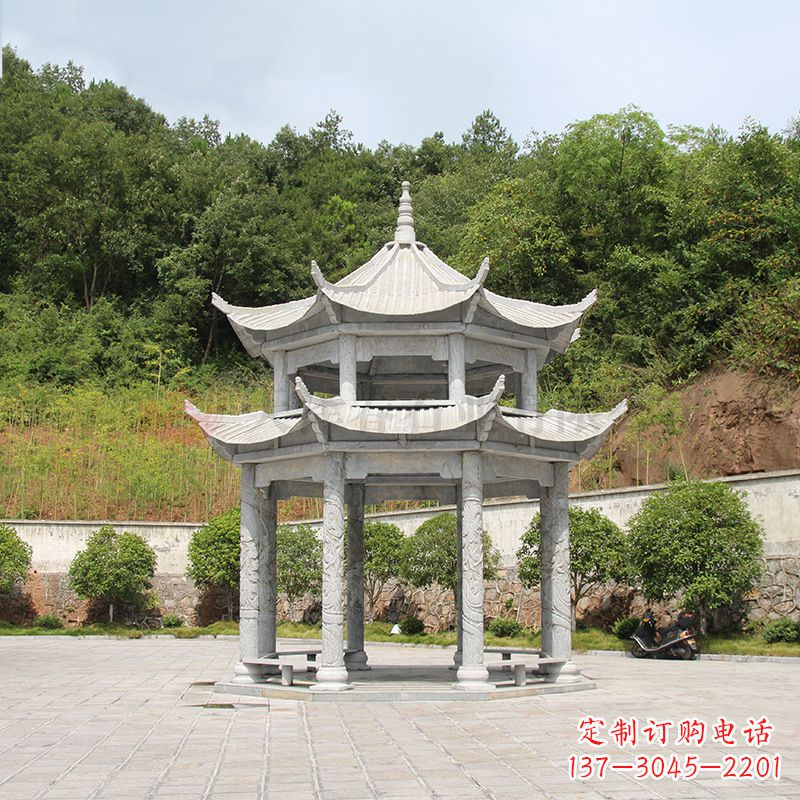 山西双层庭院石凉亭
