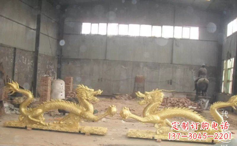 山西双龙戏珠广场铜雕 (2)