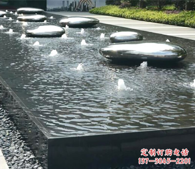 山西水滴水池不锈钢雕塑