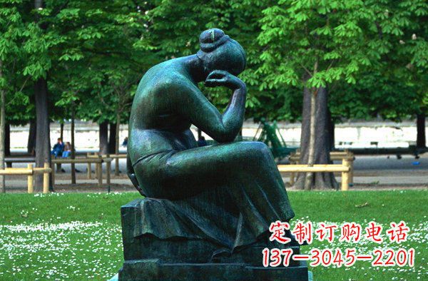 山西思考的女人青铜人物铜雕