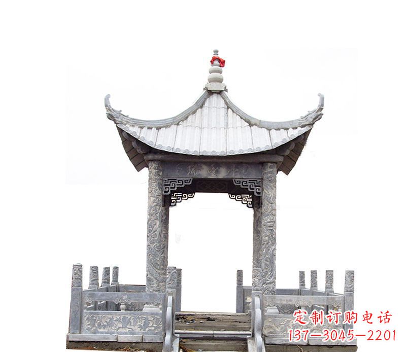 山西四角仿古石凉亭石雕
