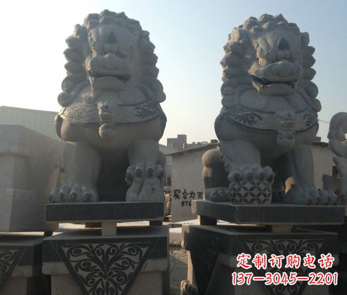 山西寺庙景观仿古石狮子 (2)