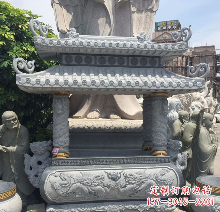 山西寺庙景观仿古香炉石雕 (2)