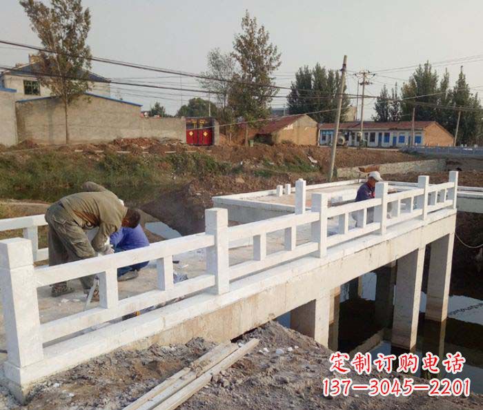 山西寺庙景观汉白玉栏板石雕 