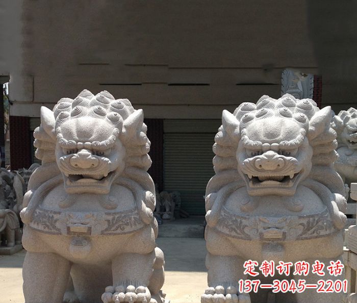 山西寺庙景观仿古镇宅石狮子