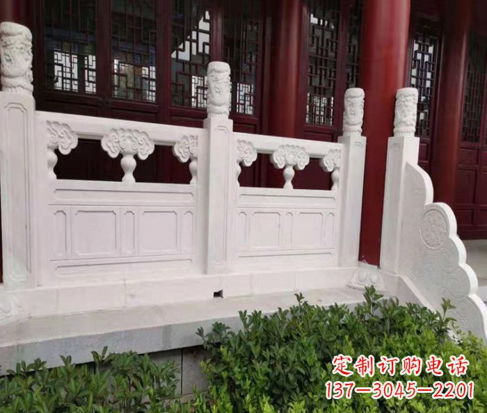 山西寺庙景观汉白玉石浮雕栏板 (3)