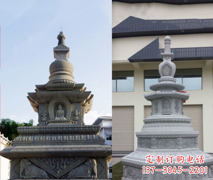 山西寺庙景观舍利塔石雕 (3)