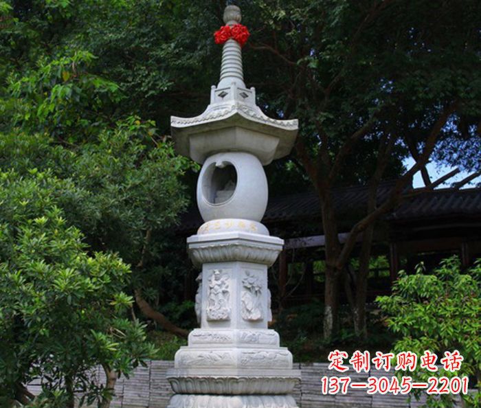 山西寺庙景观舍利塔石雕 (2)