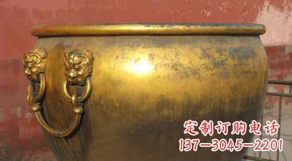 山西寺庙水缸铜雕 (2)