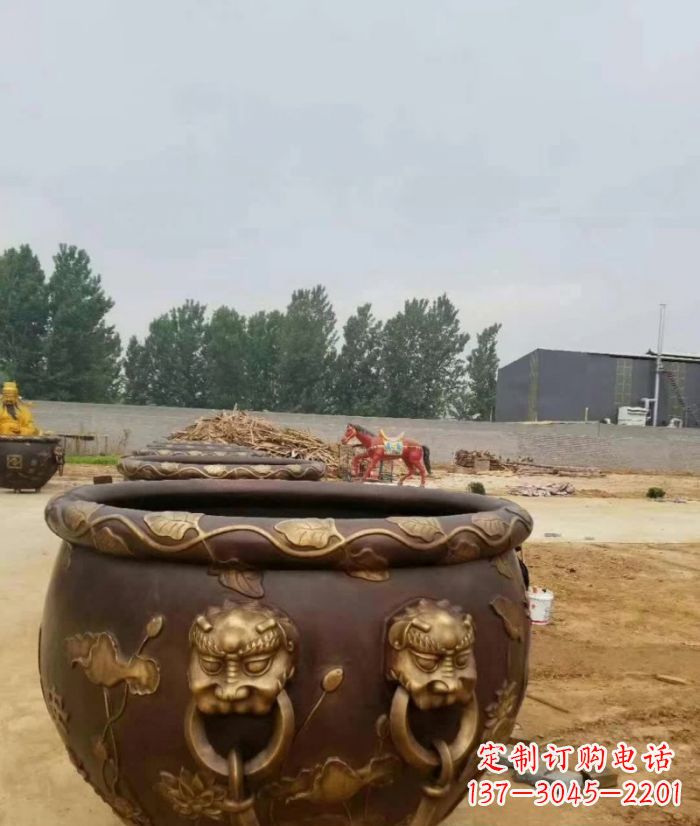 山西寺庙水缸铜雕 (4)