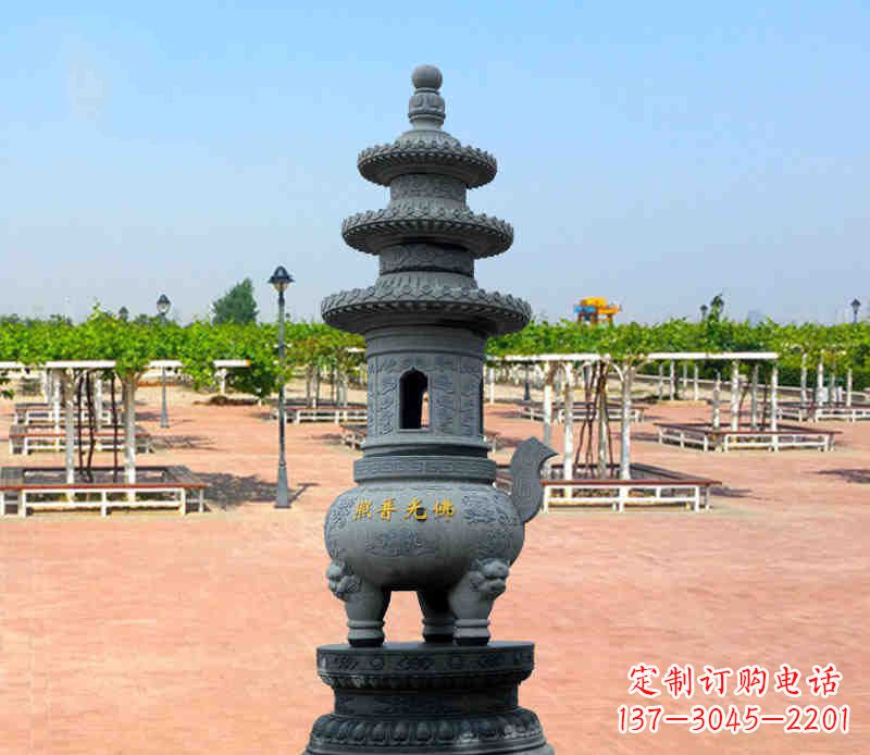 山西寺庙塔铜雕香炉