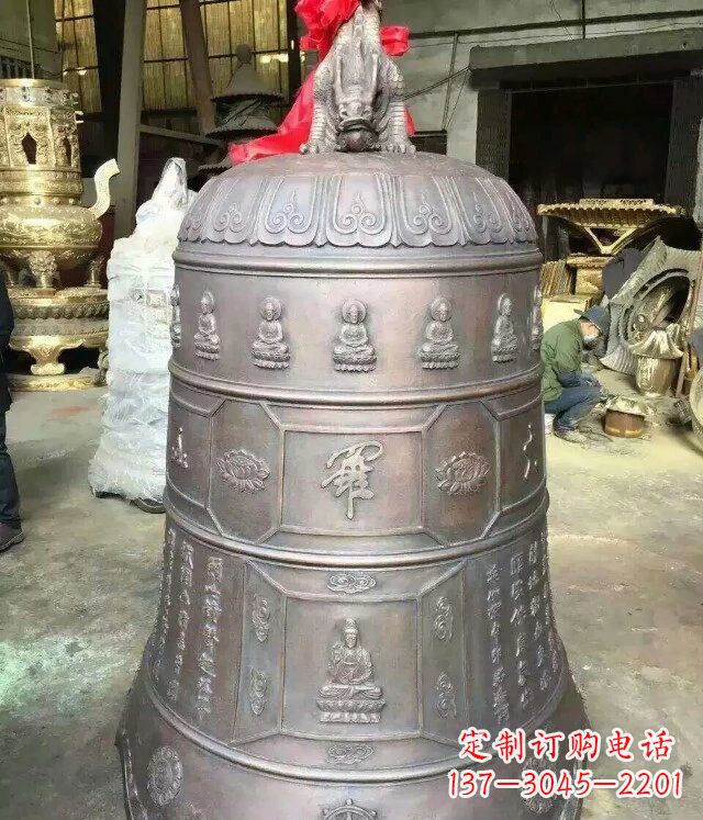 山西寺庙铜雕钟铸铜钟雕塑