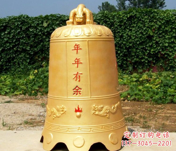 山西寺庙铜钟雕塑 (2)