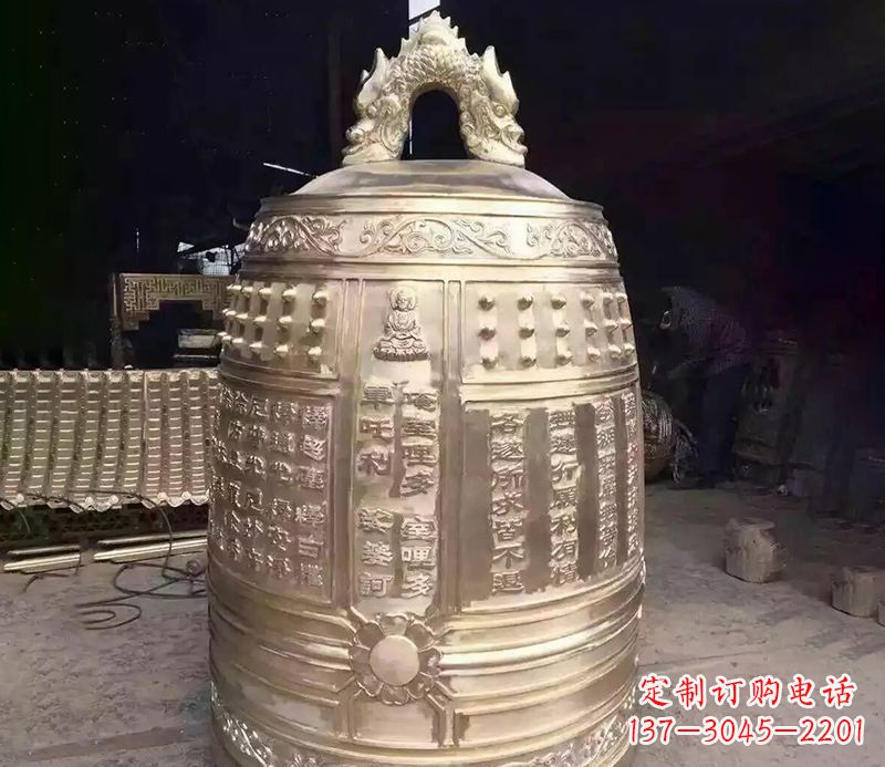 山西寺庙铜钟雕塑 (3)