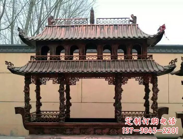 山西寺庙香炉铜雕 (3)