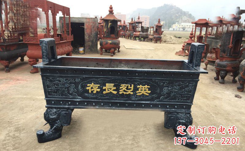 山西寺庙香炉铜雕 (4)
