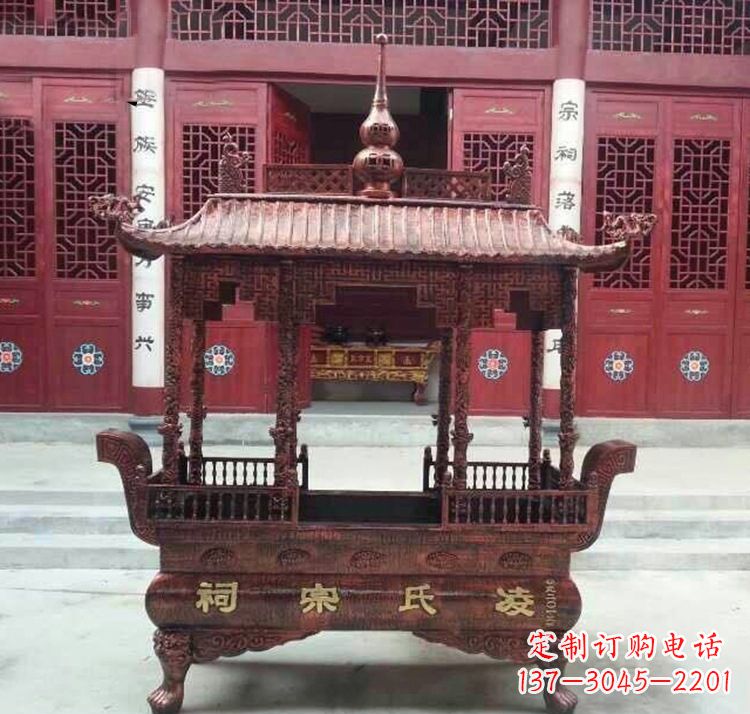 山西寺庙香炉铜雕