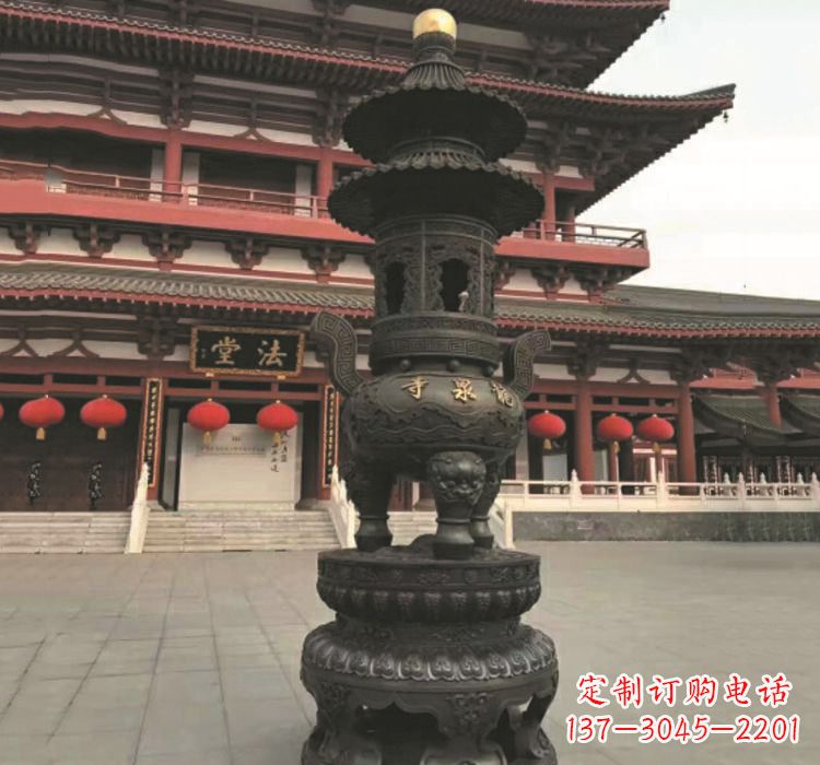 山西寺庙香炉铜雕222