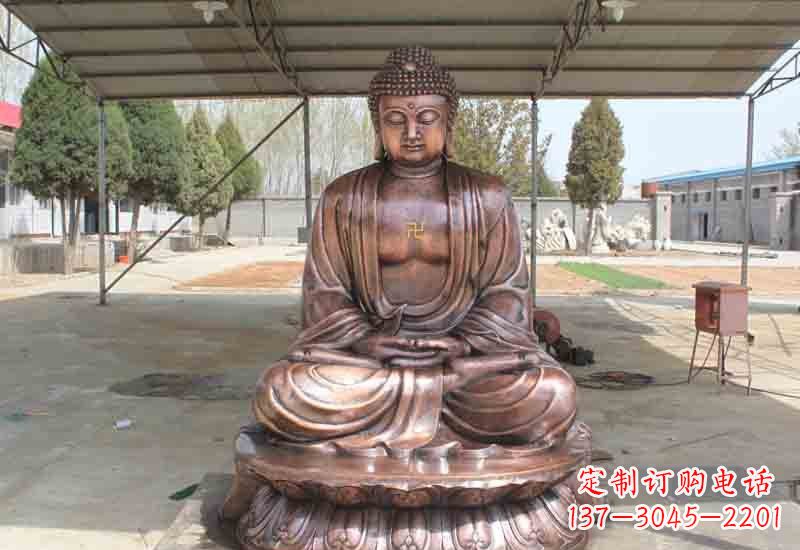 山西寺庙铸铜如来佛像雕塑