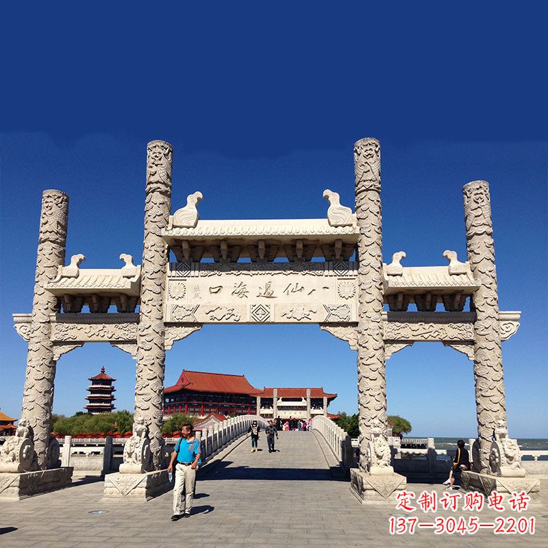 山西寺院大门无楼石牌坊
