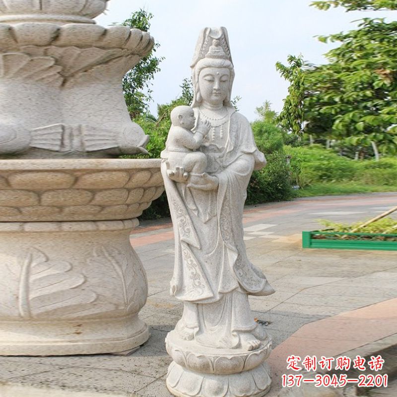 山西送子观音汉白玉石雕