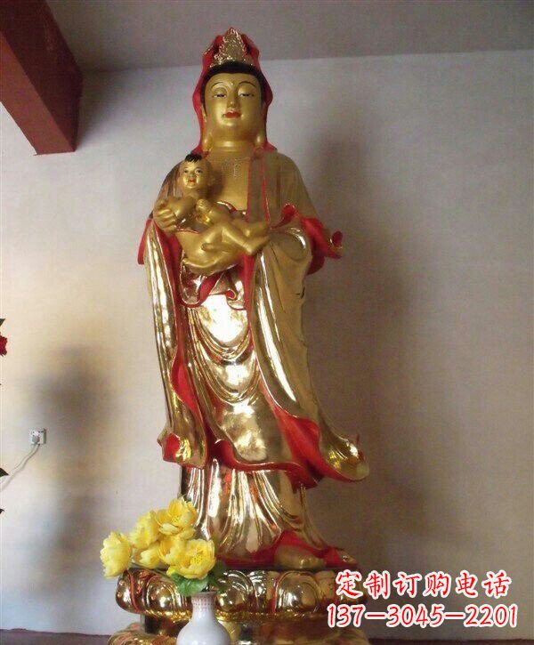 山西送子观音铜雕 (2)