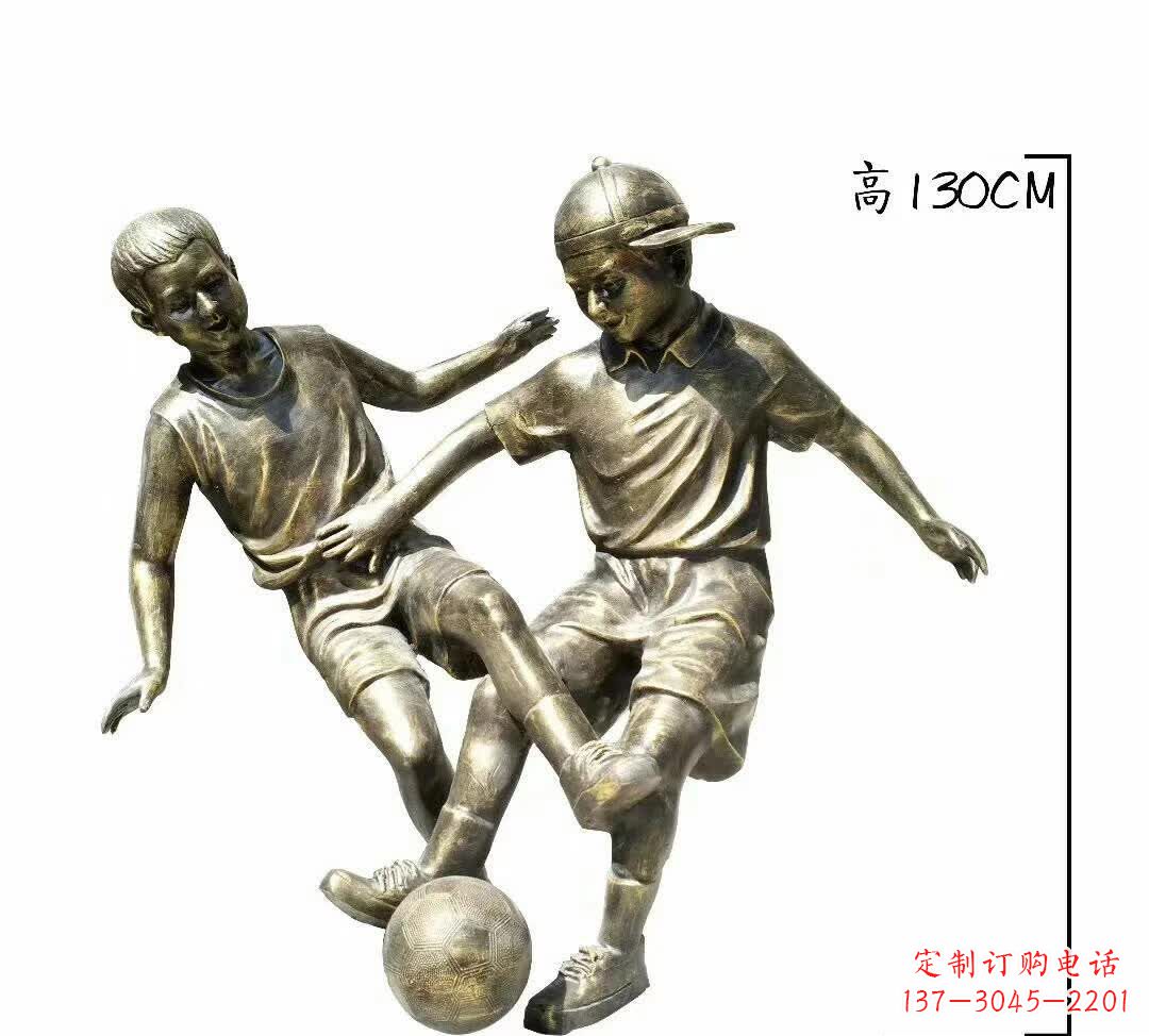 山西踢足球人物铜雕112
