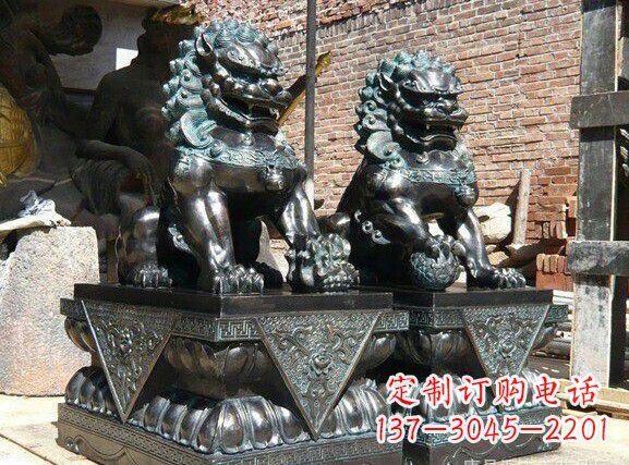 山西天安门狮子铜雕塑