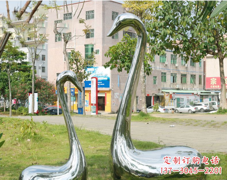 山西天鹅抽象不锈钢雕塑112