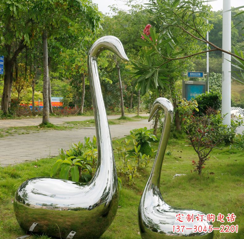 山西天鹅抽象不锈钢雕塑
