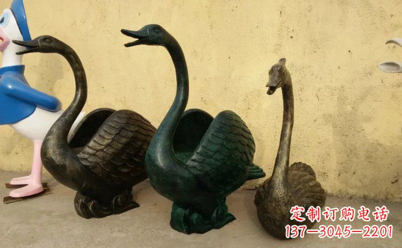 山西天鹅动物铜雕 (3)