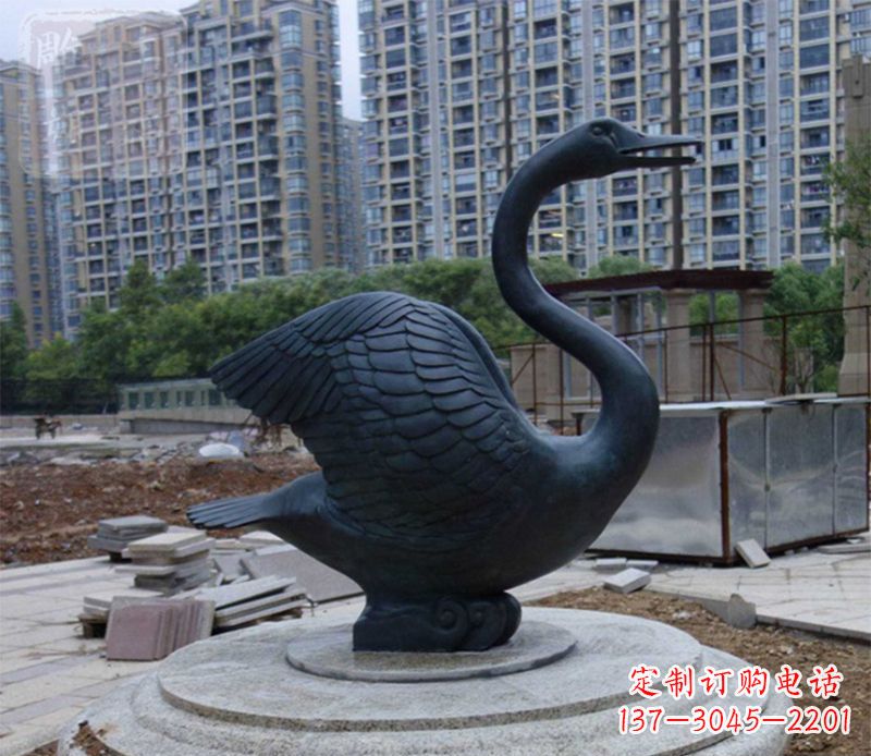 山西天鹅动物铜雕