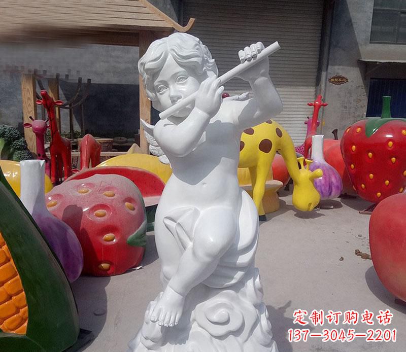 山西天使吹笛人物石雕