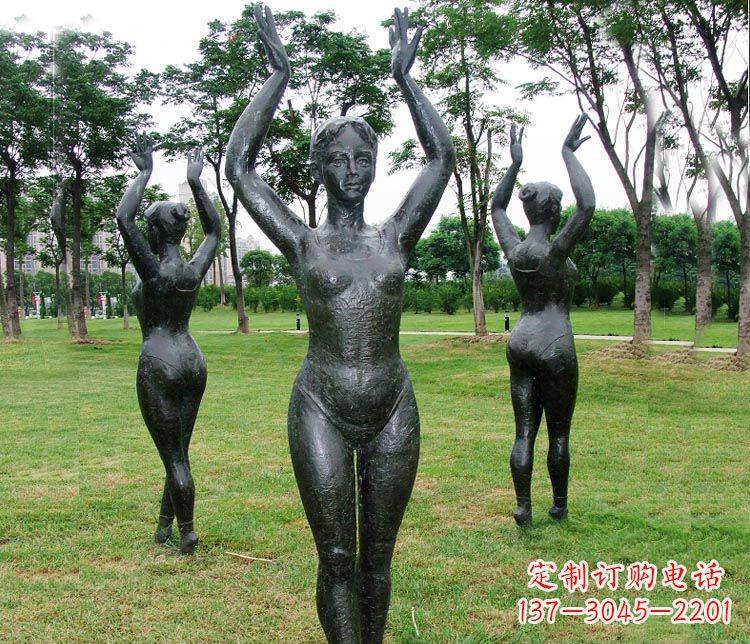 山西跳芭蕾舞的女孩铜雕