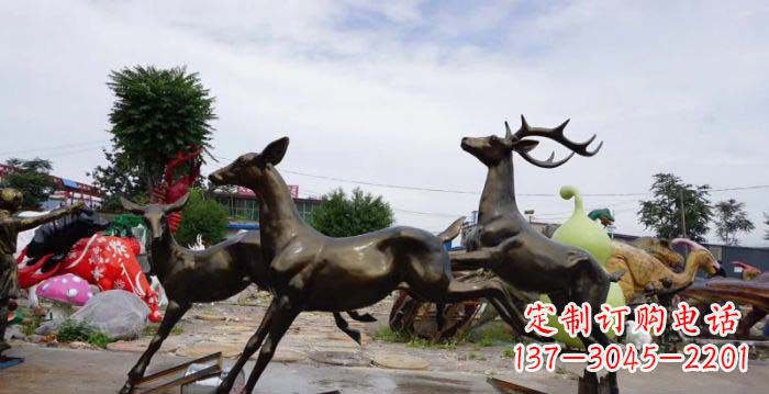 山西跳跃的小鹿铜雕