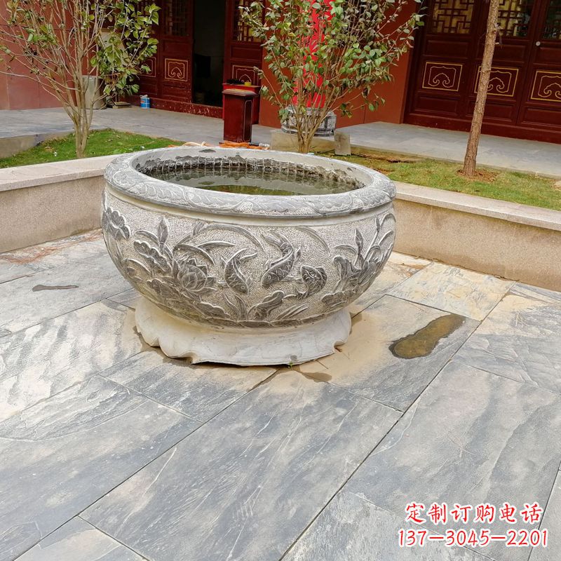 山西庭院水缸石雕