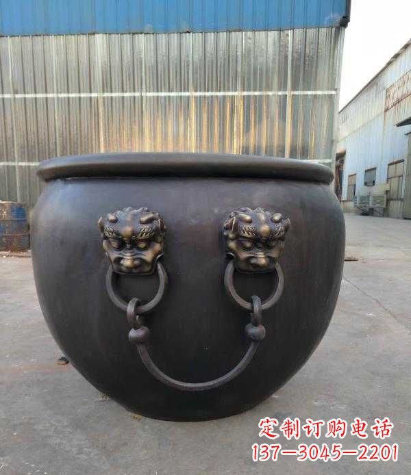 山西庭院水缸铜雕