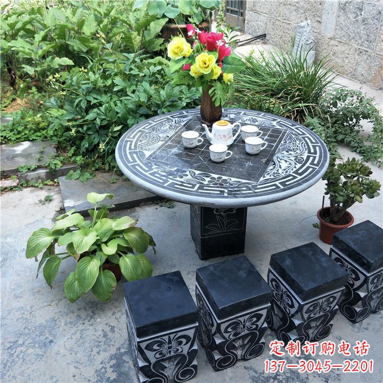 山西庭院天然石桌凳