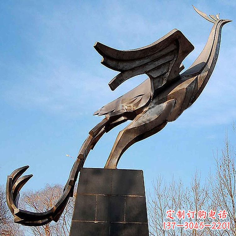 山西铜雕百鸟之王凤凰景观雕塑