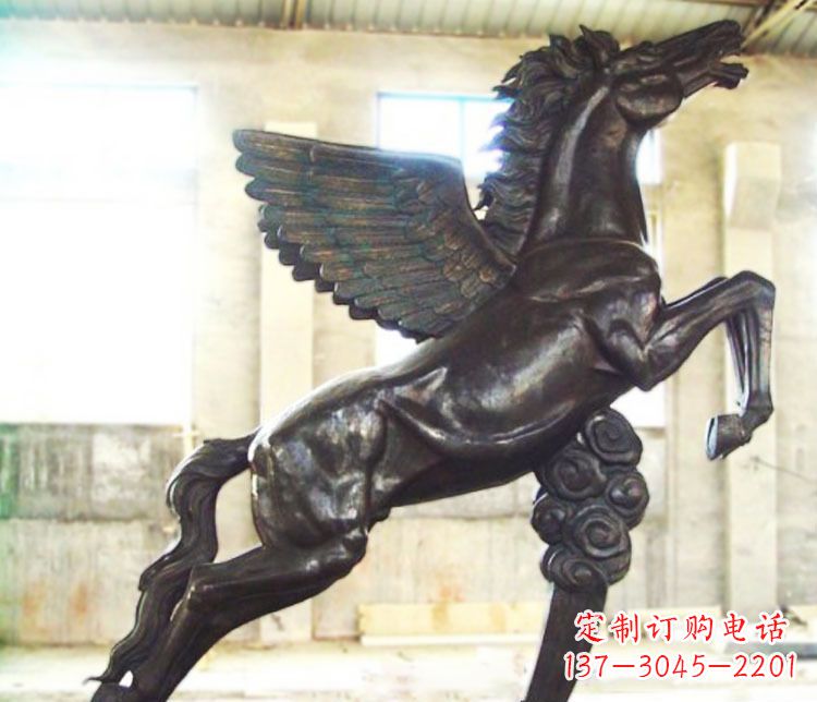 山西铜雕奔跑飞马雕塑