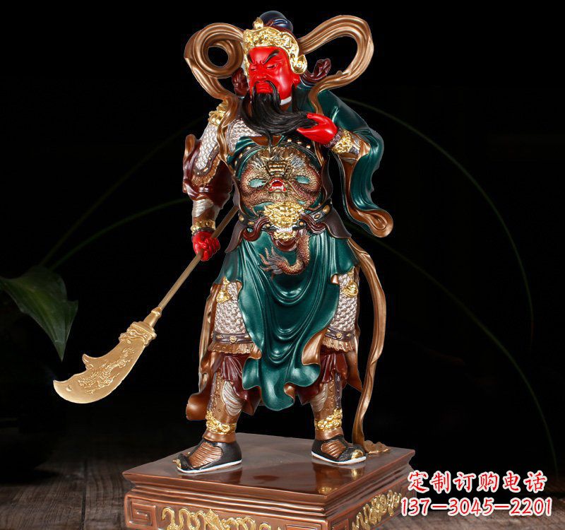 山西铜雕彩绘关公