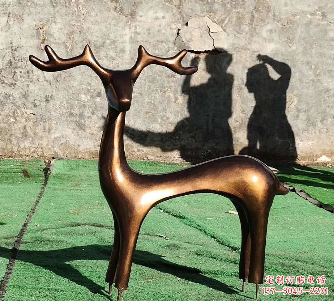 山西铜雕抽象小鹿雕塑