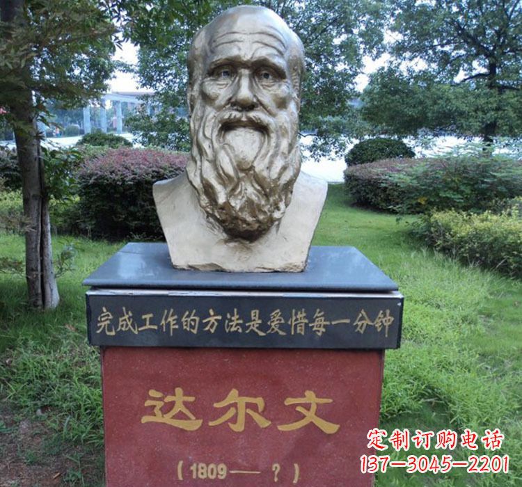 山西铜雕达尔文头像雕塑