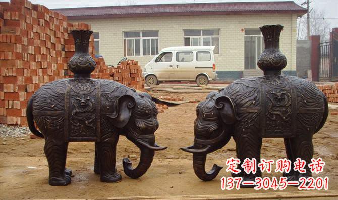 山西铜雕大象公园动物雕塑