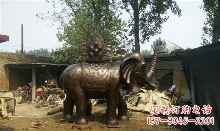 山西铜雕大象平安吉祥公园动物雕塑