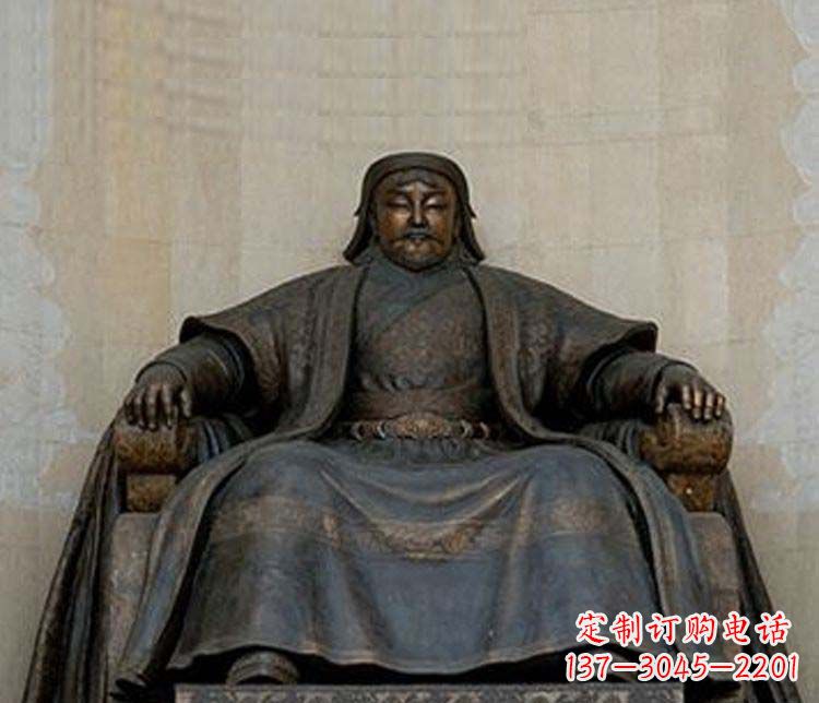 山西铜雕大型成吉思汗雕塑