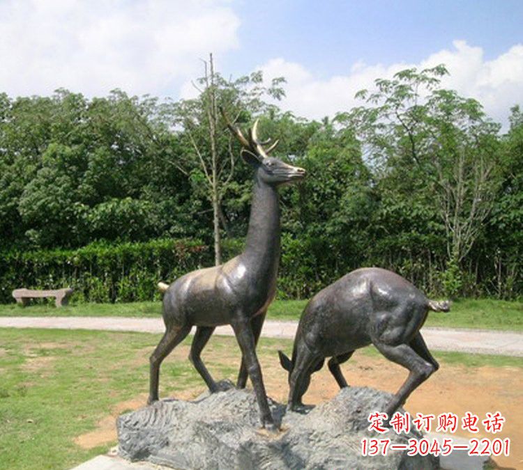 山西铜雕动物梅花鹿