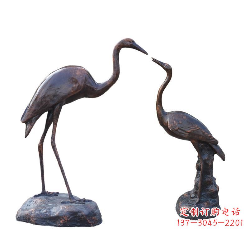 山西铜雕动物仙鹤