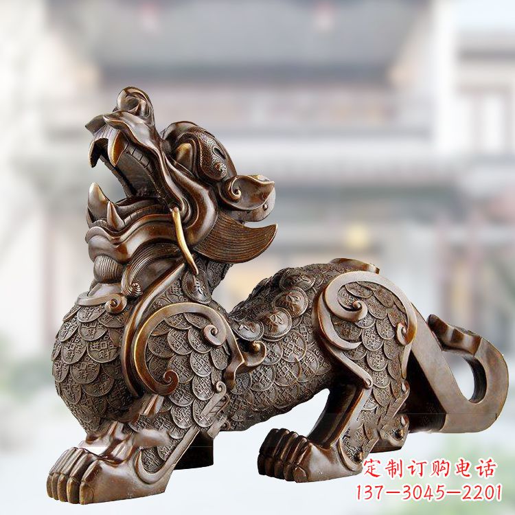 山西铜雕仿古辟邪貔貅