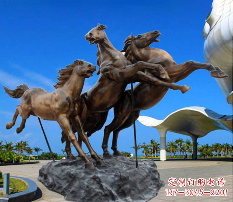 山西铜雕飞马广场动物雕塑